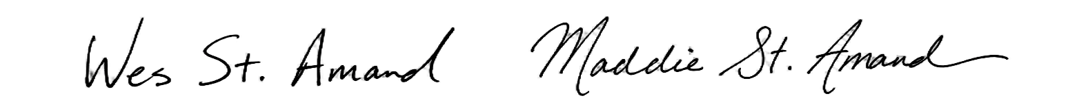 Signatures of Wes and Maddie St. Amand